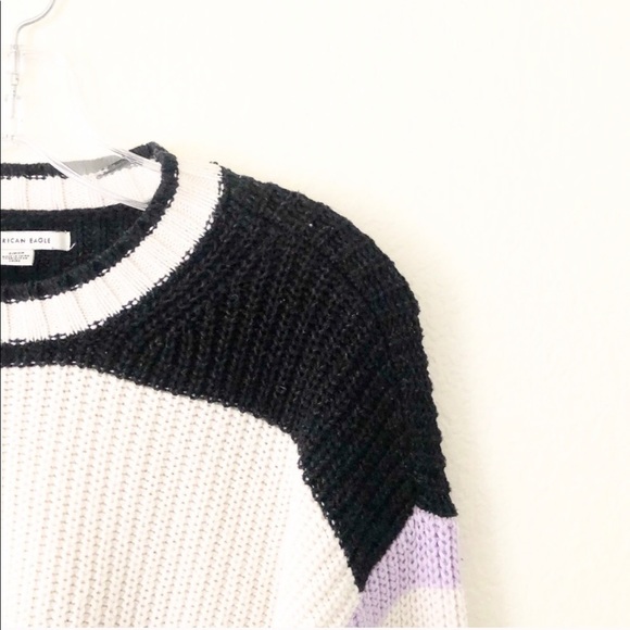 AMERICAN EAGLE mixed stripe boxy crop sweater - Picture 5 of 10